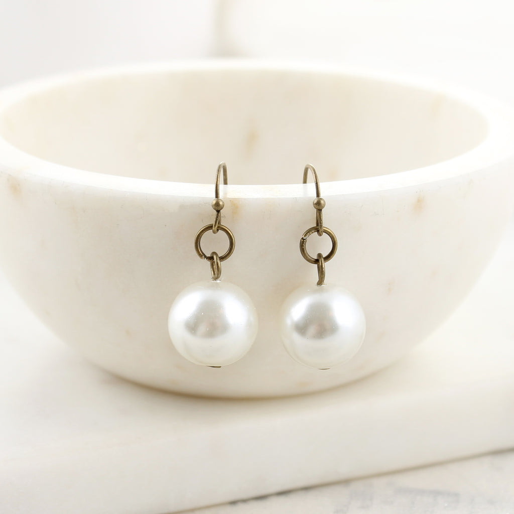 Large Pearl Dangle Earrings