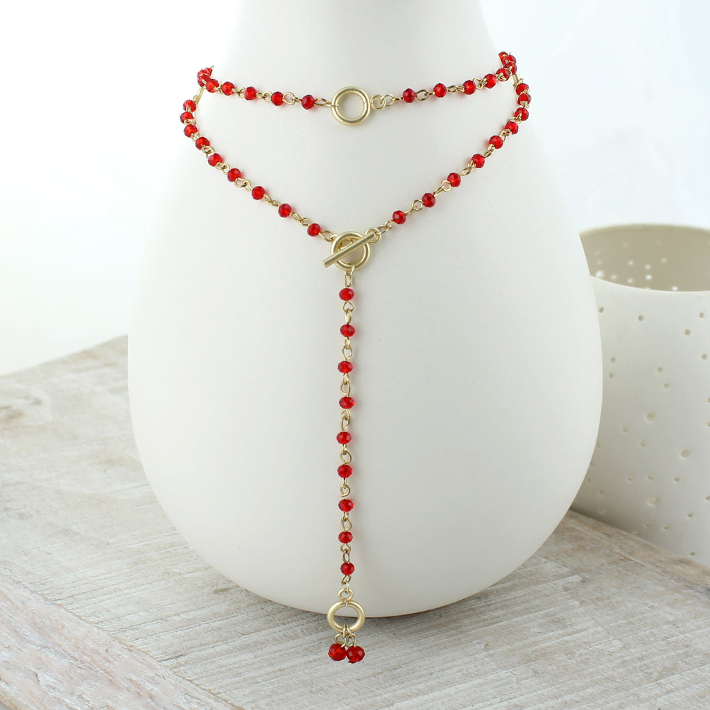 Red & Gold Gameday Beaded Necklace/Bracelet