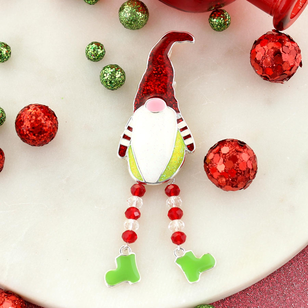 Dangle Leg Christmas Gnome Pin/Pendant