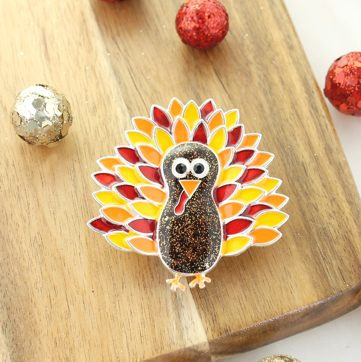 Enamel Turkey Thanksgiving Pin/Pendant