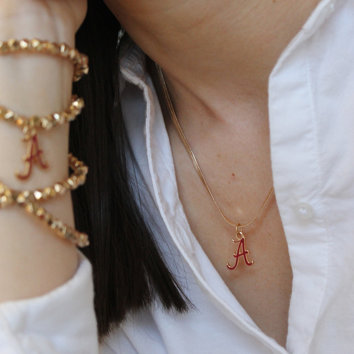 18” Alabama Gold & Enamel Logo Necklace
