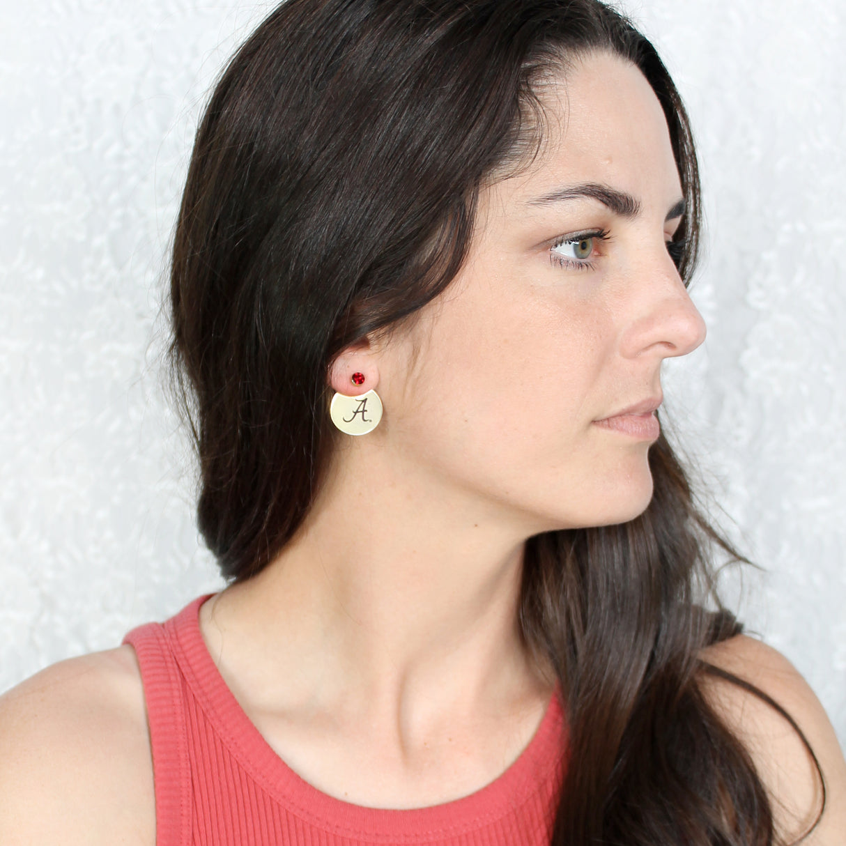 Georgia Logo Gold Disc Earring Jacket
