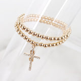 Crystal Infinity Cross Stretch Bracelet