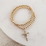 Crystal Infinity Cross Stretch Bracelet