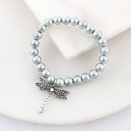 Silver & Pearl Dragonfly Key Gift Set