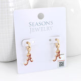 Alabama Huggie Hoop Earrings w/ Enamel Logo