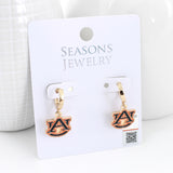 Auburn Huggie Hoop Earrings w/ Enamel Logo