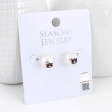 Auburn Logo Pearl Stud Earrings