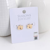 Auburn Shiny Gold Logo Stud Earrings