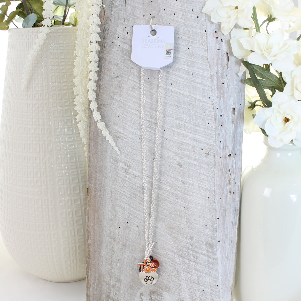 Clemson Logo Disc & Slogan Cluster Convertible Necklace