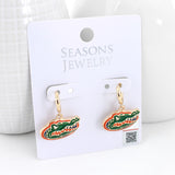 Florida Huggie Hoop Earrings w/ Enamel Logo