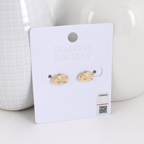 Florida Shiny Gold Logo Stud Earrings