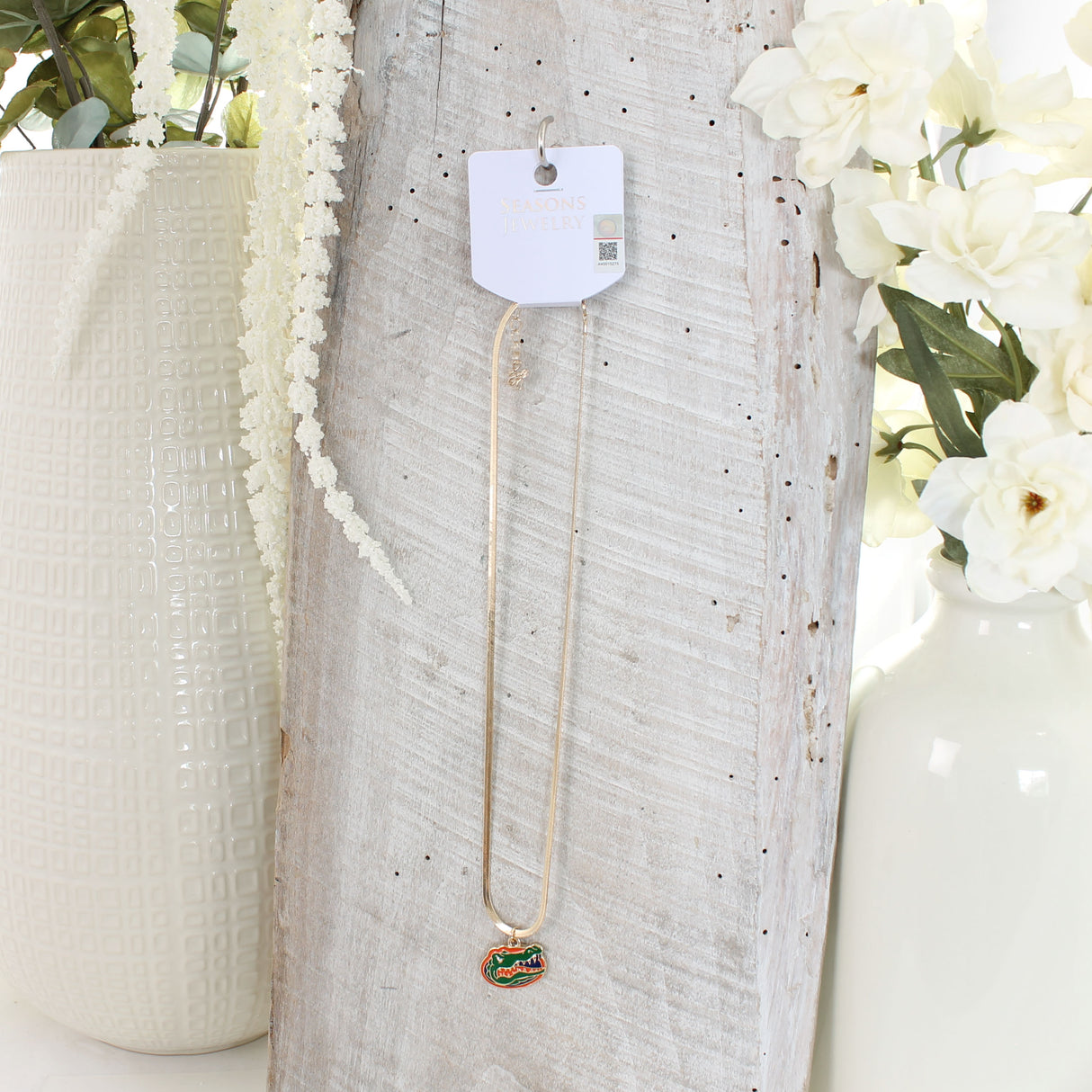 Florida Gold & Enamel Logo Necklace