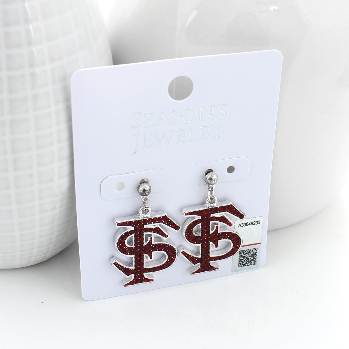 Florida State Crystal Logo Earrings