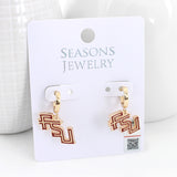Florida State Huggie Hoop Earrings w/ Enamel Logo