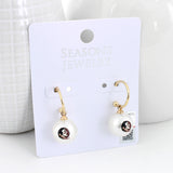 Florida State Pearl Logo Hoop Earrings