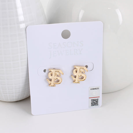 Florida State Shiny Gold Logo Stud Earrings