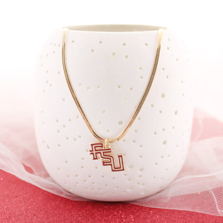 Florida State Gold & Enamel Logo Necklace