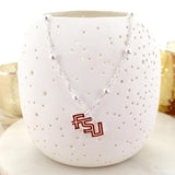 FSU Glitter Enamel Logo Necklace