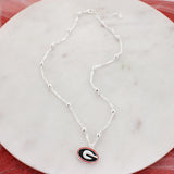 16” Georgia Glitter Enamel Logo Necklace