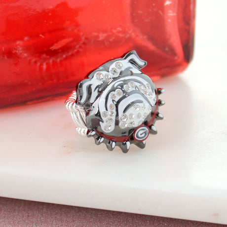 Georgia Bulldogs Crystal Logo Stretch Ring