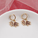 South Carolina Gold Huggie Hoop Earrings w/ Enamel Logo