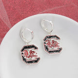 South Carolina Glitter Enamel Logo Huggie Hoop Earrings