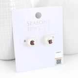 South Carolina Logo Pearl Stud Earrings