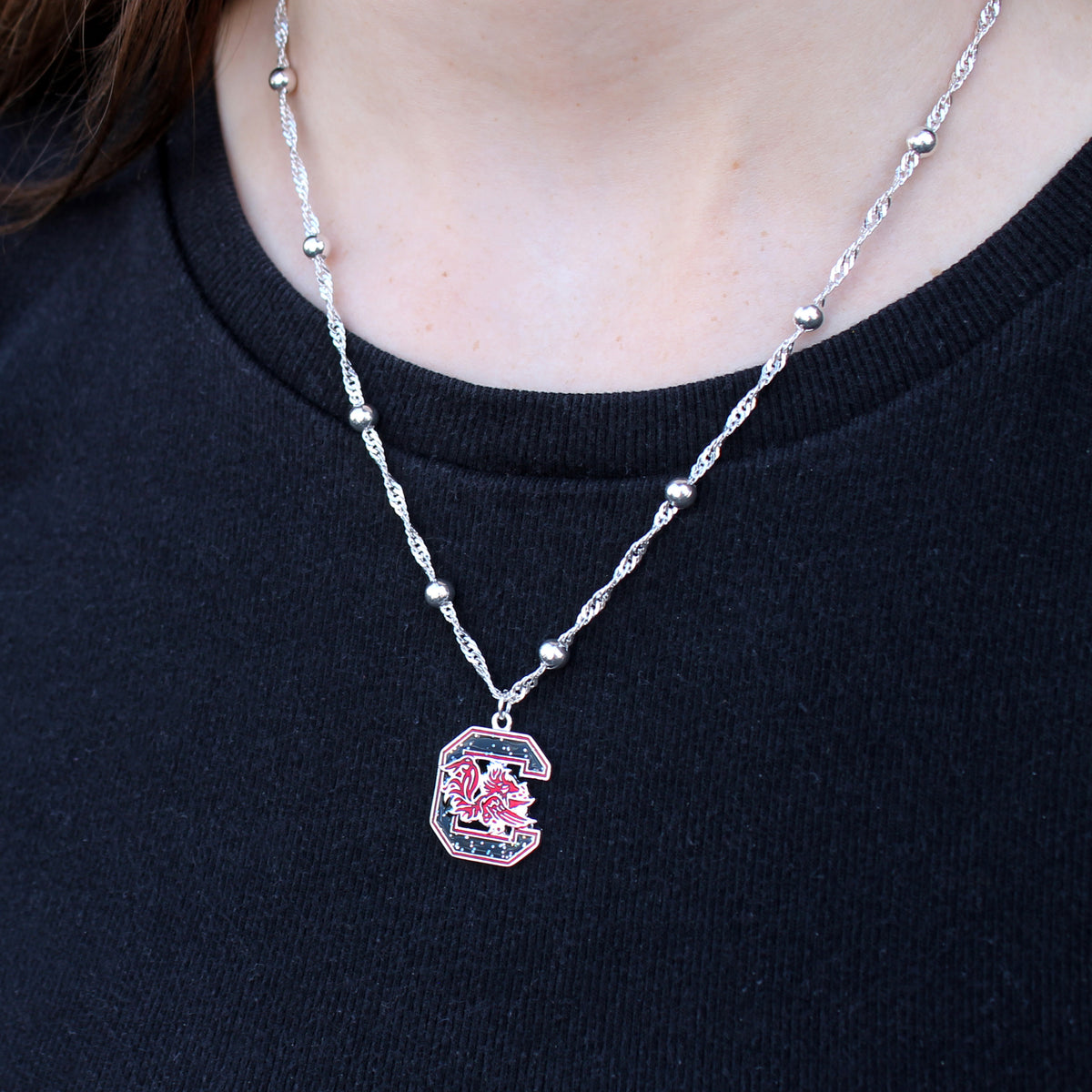 16” South Carolina Glitter Enamel Logo Necklace