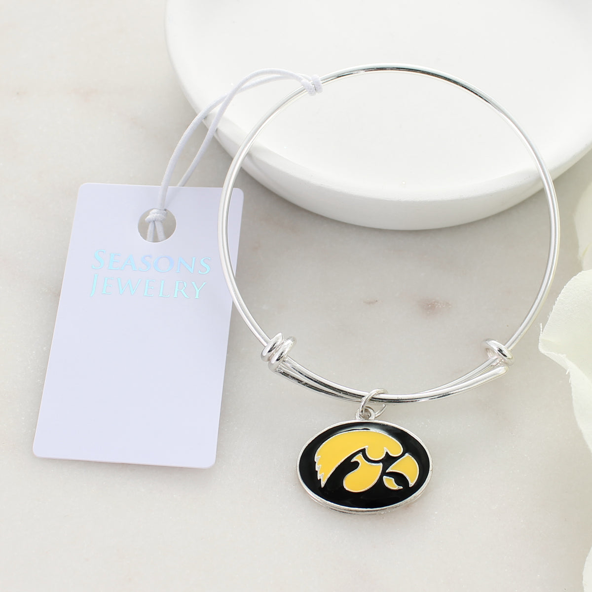 Iowa Enamel Logo Wire Bracelet