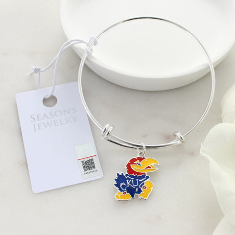 Kansas Enamel Logo Wire Bracelet