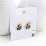 Kansas Enamel Logo Stud Earrings