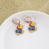 Kansas Gold Huggie Hoop Earrings w/Enamel Logo