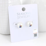 Kansas Logo Pearl Stud Earrings