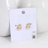 Kansas Shiny Gold Logo Stud Earrings