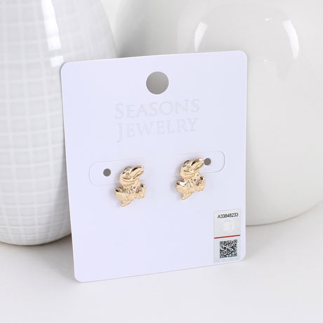Kansas Shiny Gold Logo Stud Earrings
