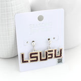 LSU Crystal Logo Earrings