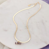 LSU Gold & Enamel Logo Necklace