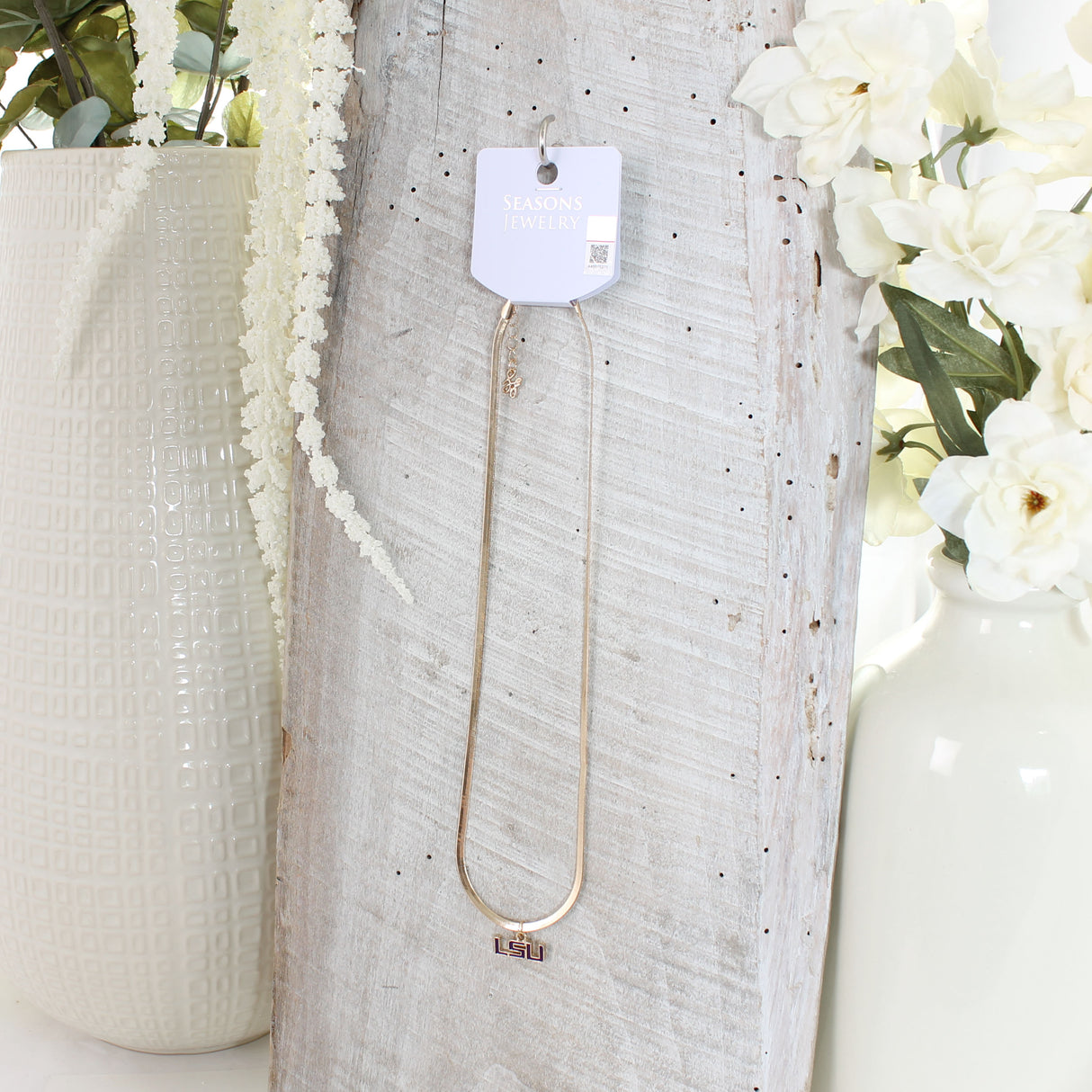 LSU Gold & Enamel Logo Necklace