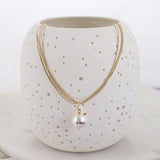 18" LSU Gold & Pearl Logo 3-Strand Necklace