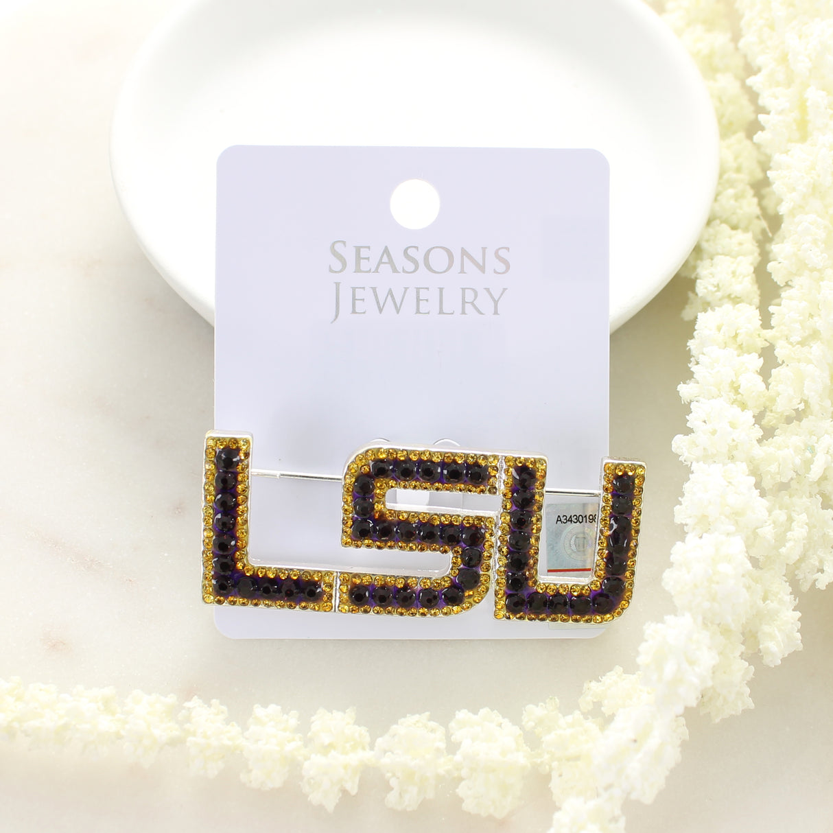 LSU Crystal Logo Pin