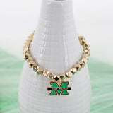 Marshall Gold Stretch Bracelet w/Enamel Logo