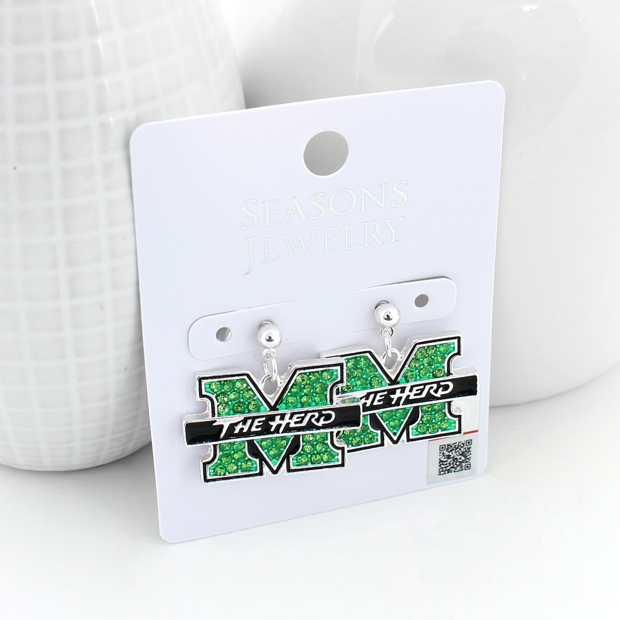 Marshall Crystal Logo Earrings