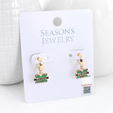Marshall Gold Huggie Hoop Earrings w/Enamel Logo