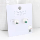 Marshall Logo Pearl Stud Earrings