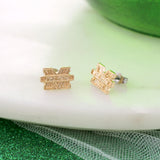 Marshall Shiny Gold Logo Stud Earrings