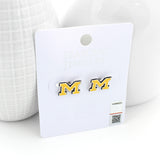 Michigan Enamel Logo Stud Earrings