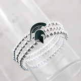 Michigan State Glitter Enamel Logo Stretch Bracelet Set