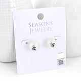 Michigan State Logo Pearl Stud Earrings