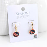 Mississippi Gold Huggie Hoop Earrings w/Enamel Logo